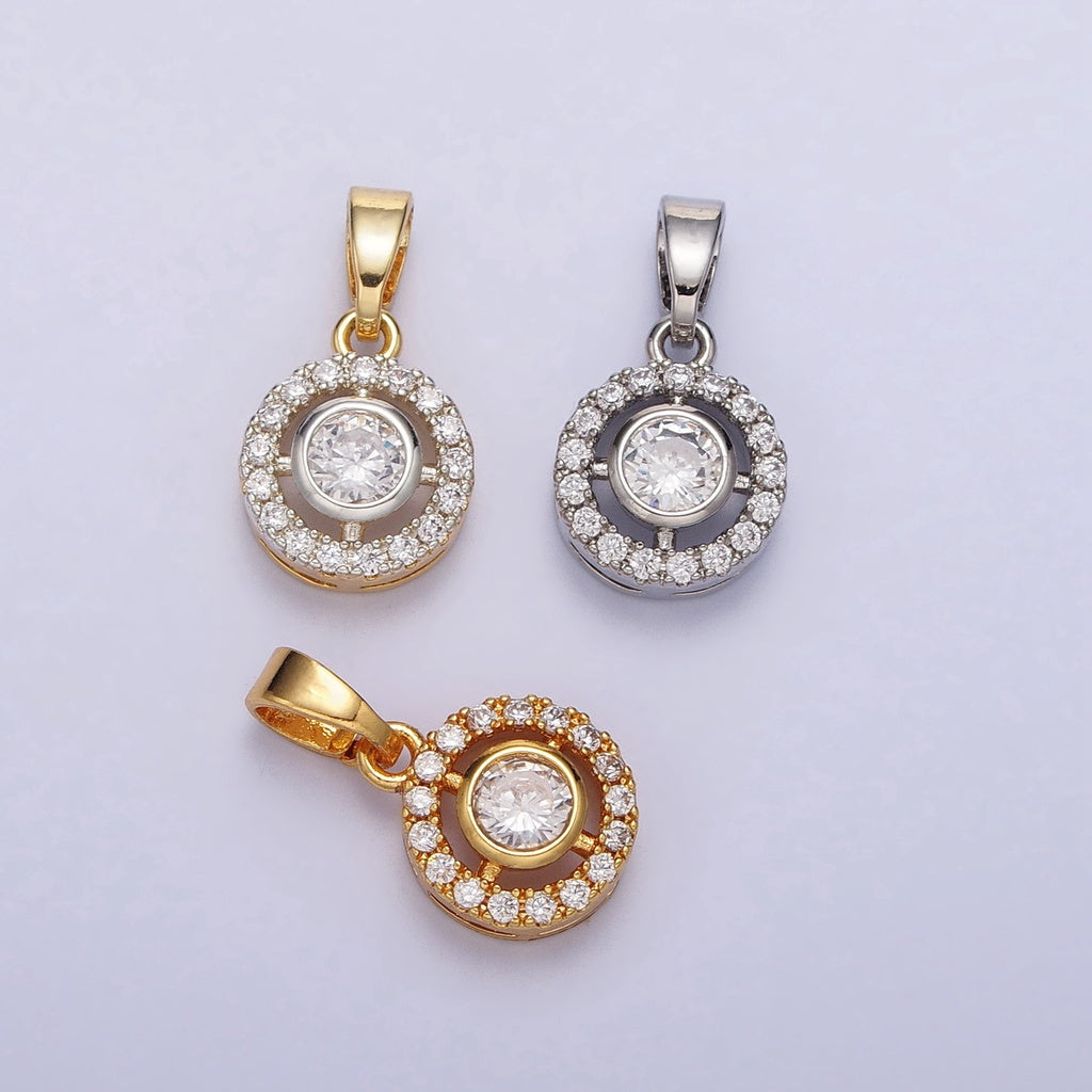 Bezel Sparkling Pendant DIY Pendant Liontin Pesta Mata Satu Hypoallergenic Gold Plated
