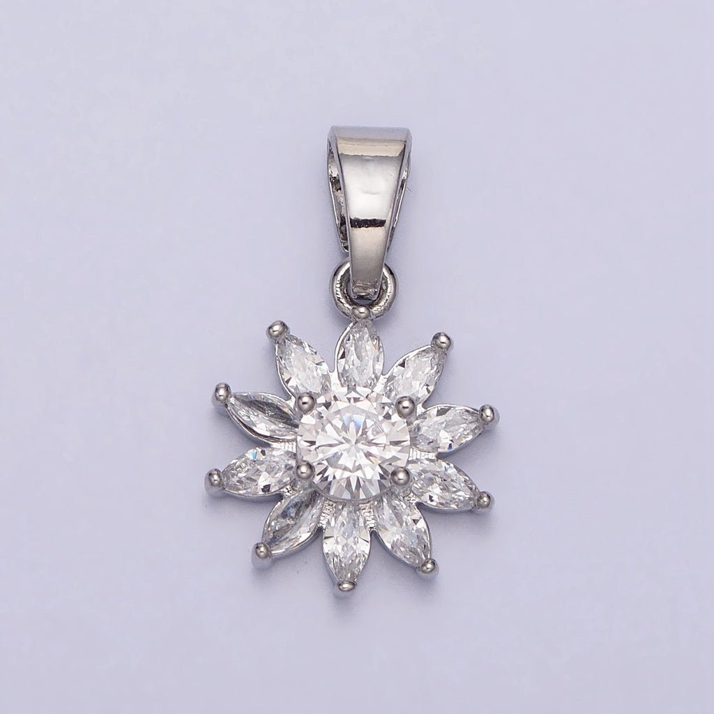 Sparkling Sunflower Pendant DIY Pendant Liontin Bunga Matahari Hypoallergenic Gold Plated