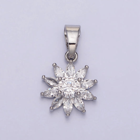 Sparkling Sunflower Pendant DIY Pendant Liontin Bunga Matahari Hypoallergenic Gold Plated