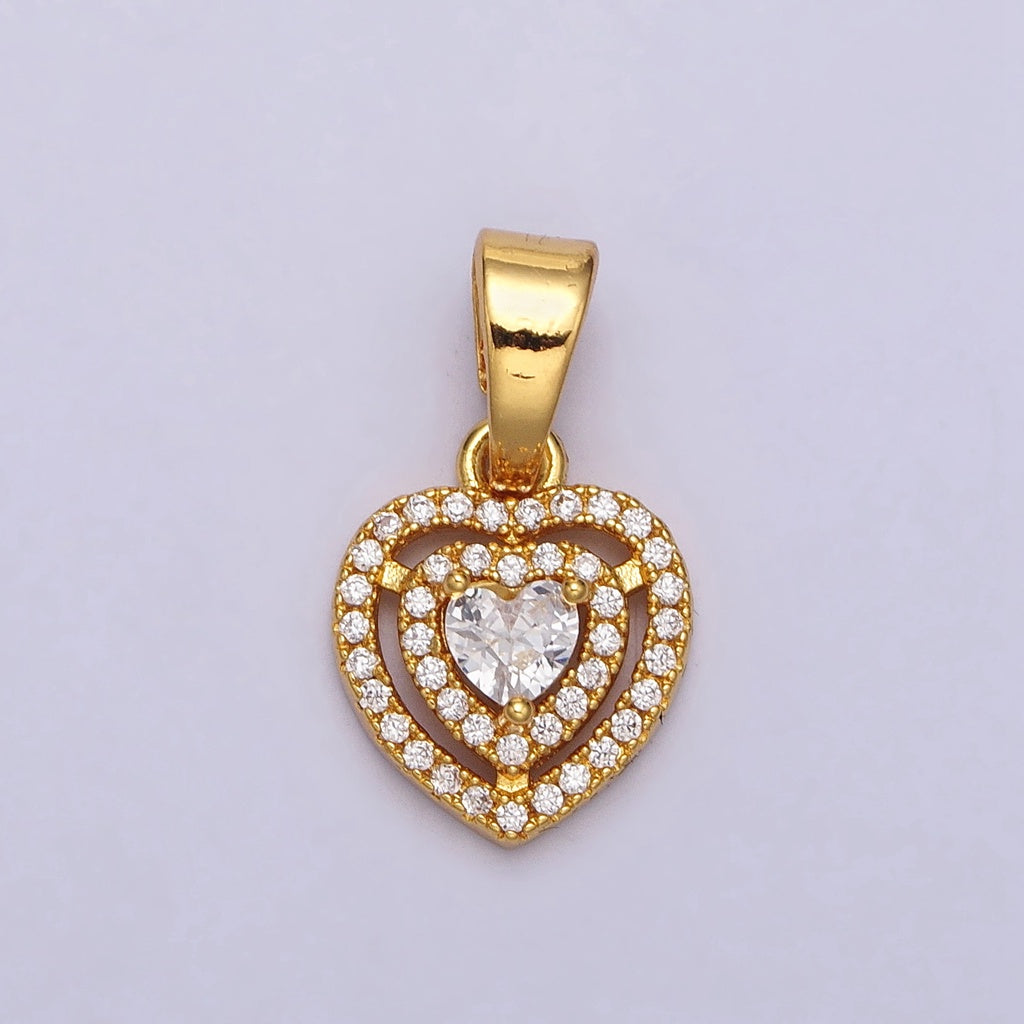 Golden Heart Cluster Heart Pendant DIY Pendant Liontin Hati Pesta Hypoallergenic Gold Filled