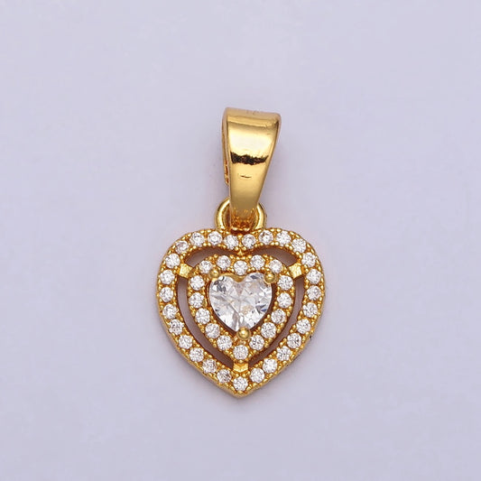 Golden Heart Cluster Heart Pendant DIY Pendant Liontin Hati Pesta Hypoallergenic Gold Filled