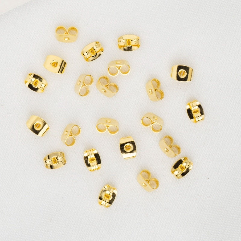 (10pcs/5pasang) 7mm Silicone Earrings Stopper DIY Belakang Anting Penutup Anting Hypoallergenic Gold Plated