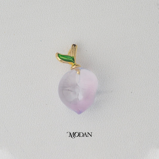Fruit Lilac Glass Bead Pendant DIY Pendant Liontin Buah Ungu Hypoallergenic Gold Plated