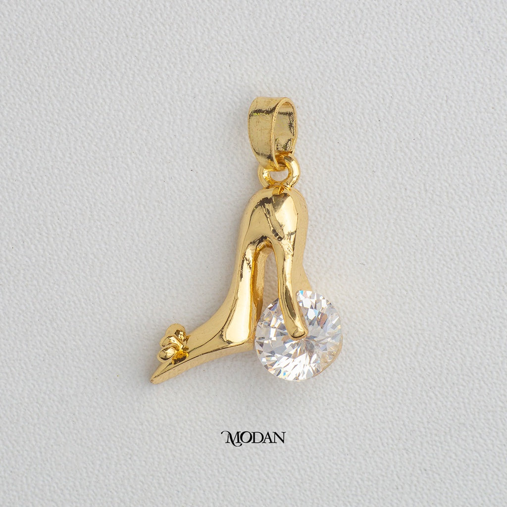 Cute High Heels Necklace Pendant DIY Pendant Liontin Bandul Kalung Stiletto Wanita Berlian Hypoallergenic Gold Filled