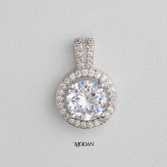 Classic Elegant Round Pendant DIY Pendant Liontin Kalung Mata Satu Hypoallergenic Gold Filled