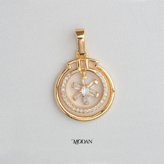 Sparkling Round Starburst DIY Pendant Liontin Bintang Bulat Berlian Hypoallergenic Gold Plated