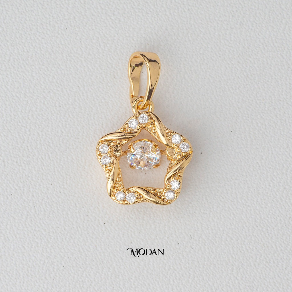 Sparkling Twisted Star DIY Pendant Liontin Bintang Berlian Hypoallergenic Gold Plated