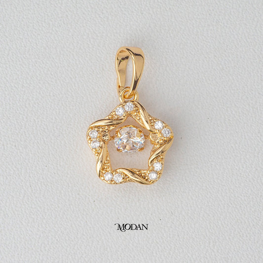 Sparkling Twisted Star DIY Pendant Liontin Bintang Berlian Hypoallergenic Gold Plated