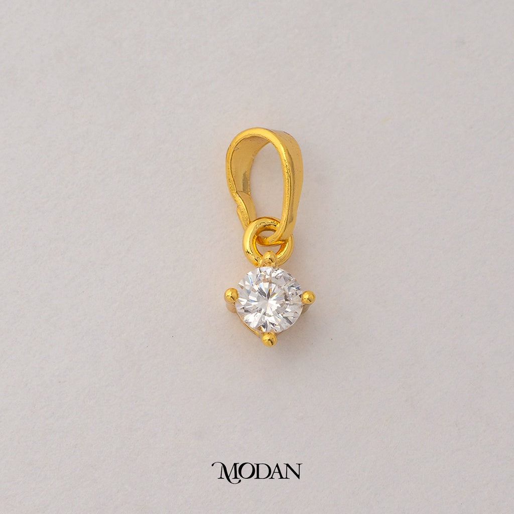 Mini Elegant Round Pendant DIY Pendant Liontin Kalung Mata Satu Hypoallergenic Gold Filled