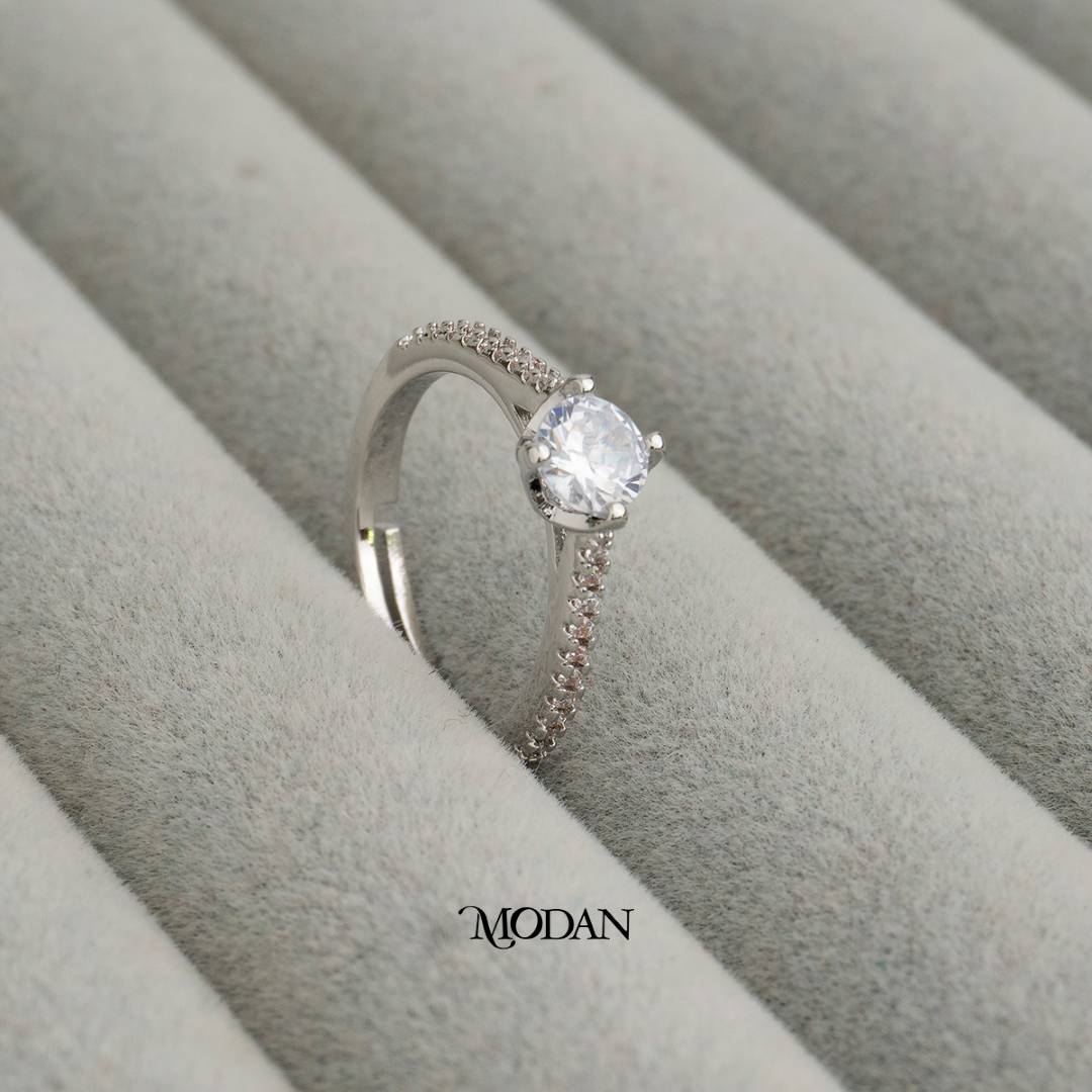Classic Solitaire Adjustable Ring Cincin Mata Satu Klasik Hypoallergenic Gold Plated