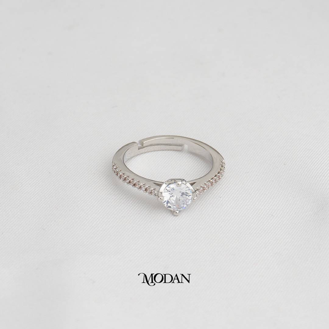 Classic Solitaire Adjustable Ring Cincin Mata Satu Klasik Hypoallergenic Gold Plated