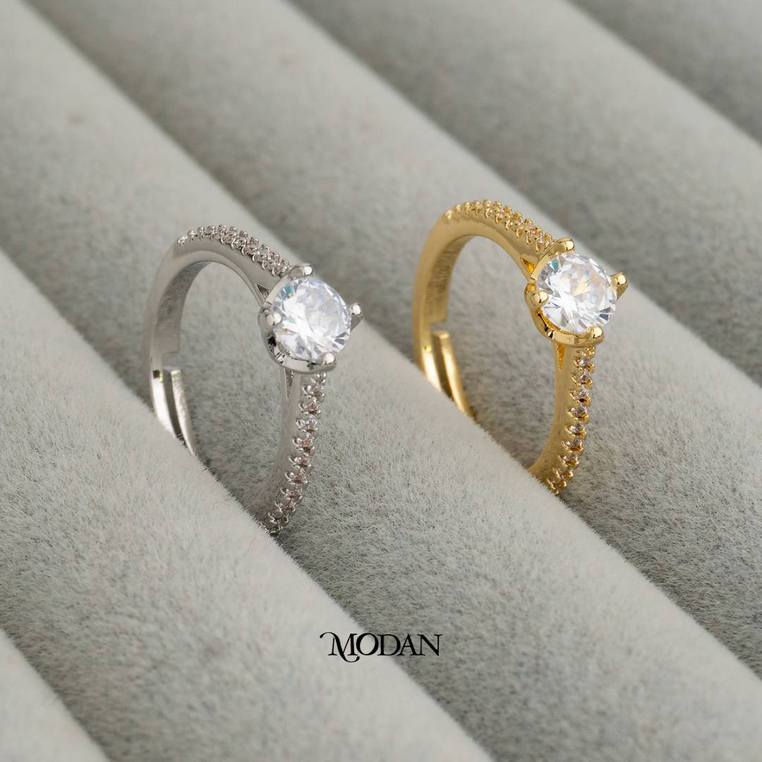 Classic Solitaire Adjustable Ring Cincin Mata Satu Klasik Hypoallergenic Gold Plated