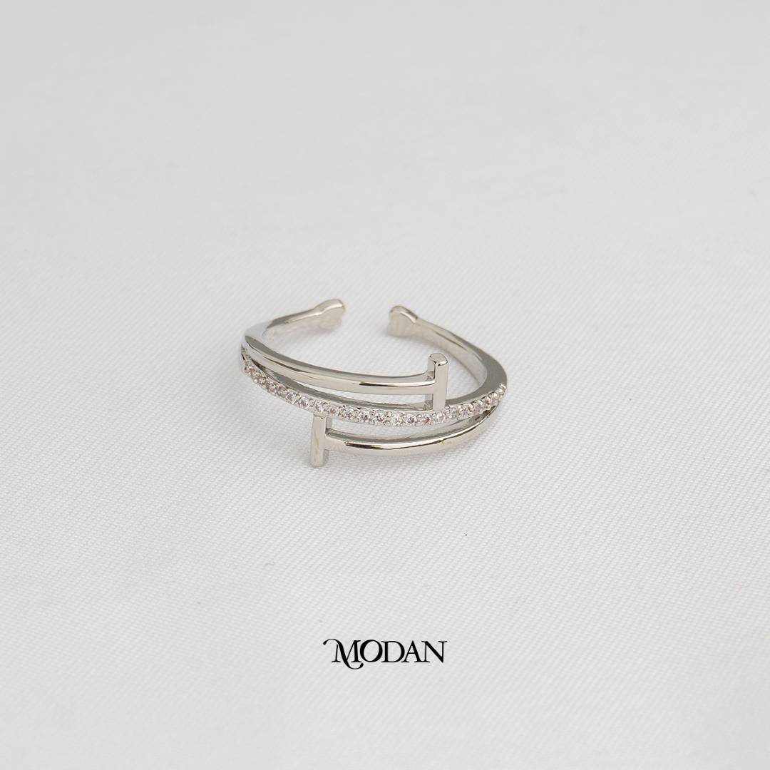 Triple Band Nail Adjustable Ring Cincin 3 Layer Paku Hypoallergenic Gold Plated