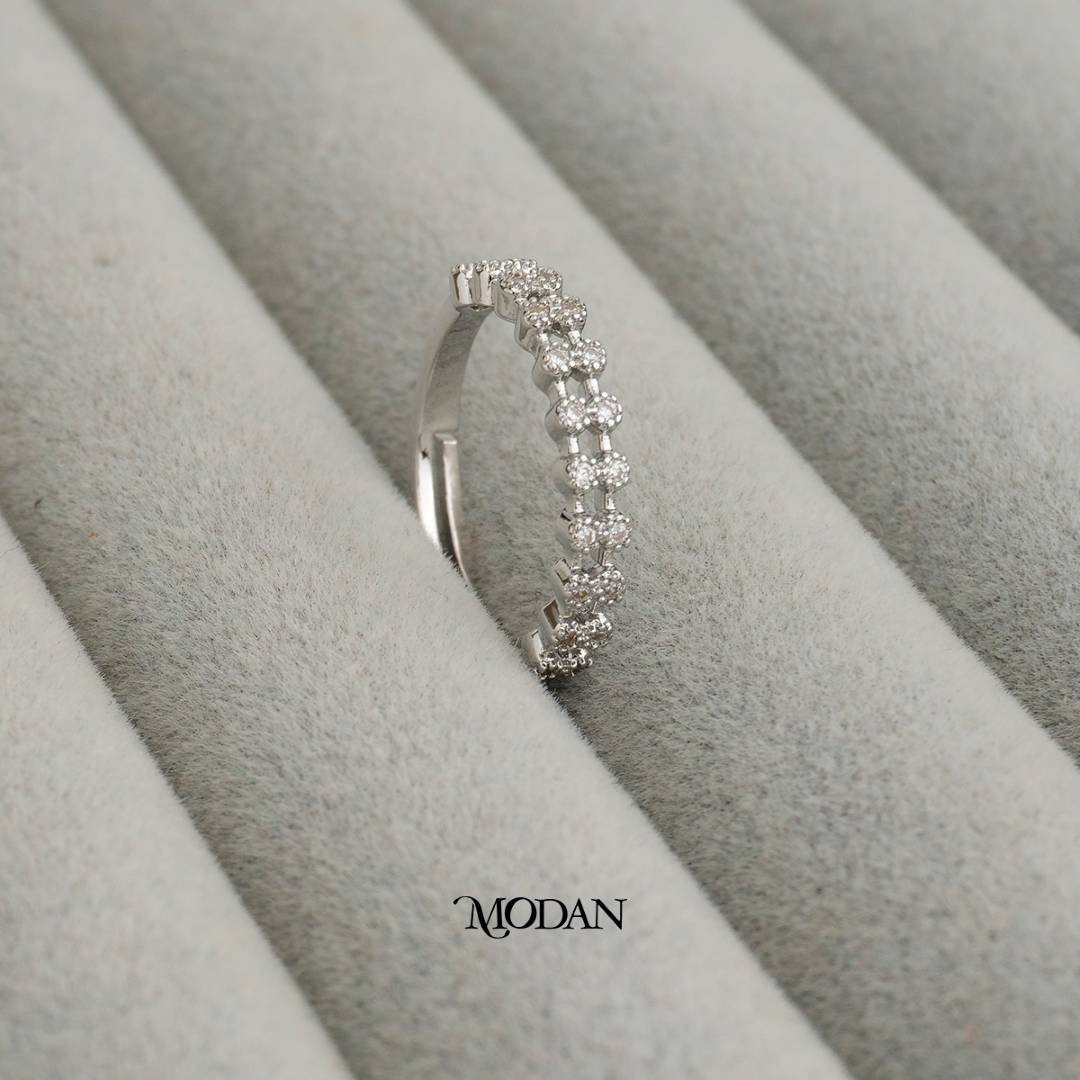 Enchanted Row Adjustable Ring Cincin Barisan Hypoallergenic Gold Plated