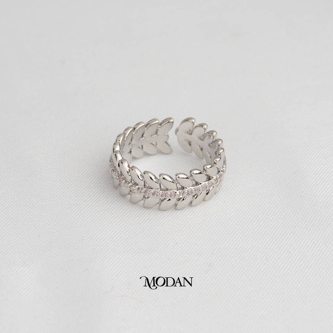 Olive Leaf Adjustable Ring Cincin Daun Zaitun Hypoallergenic Gold Plated