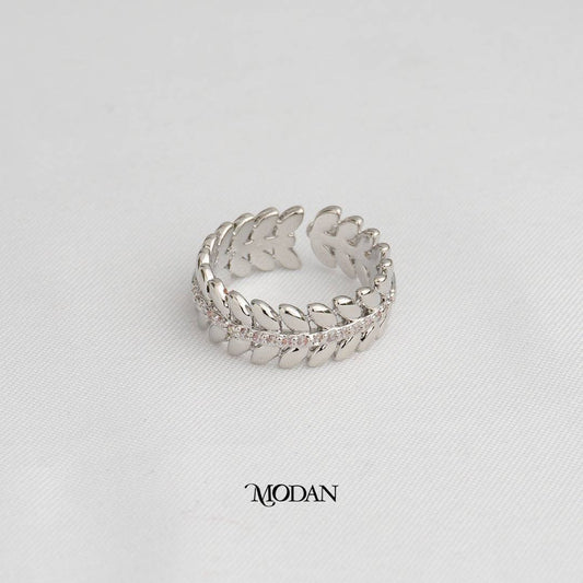 Olive Leaf Adjustable Ring Cincin Daun Zaitun Hypoallergenic Gold Plated