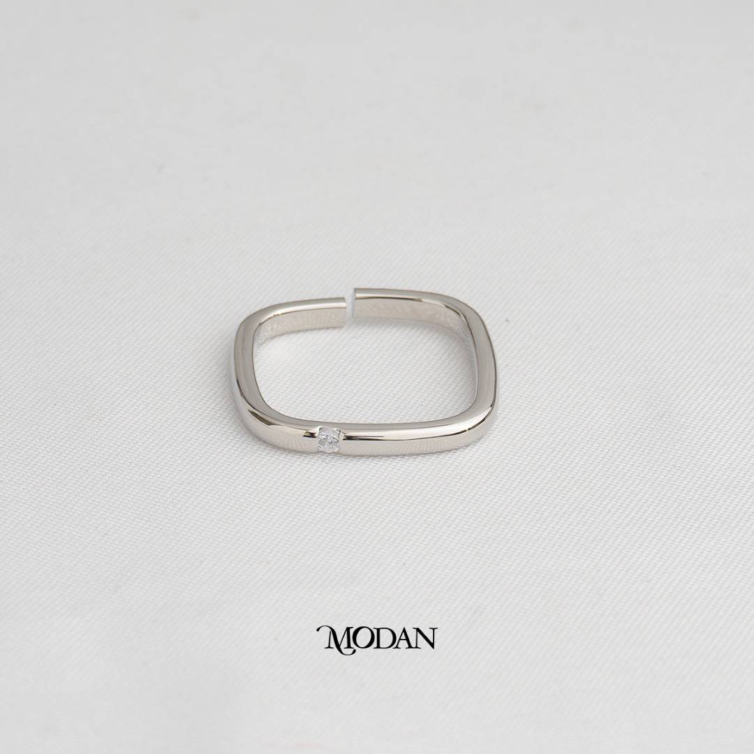 Unique Geometric Square Adjustable Ring Cincin Bentuk Kotak Unik Hypoallergenic Gold Plated