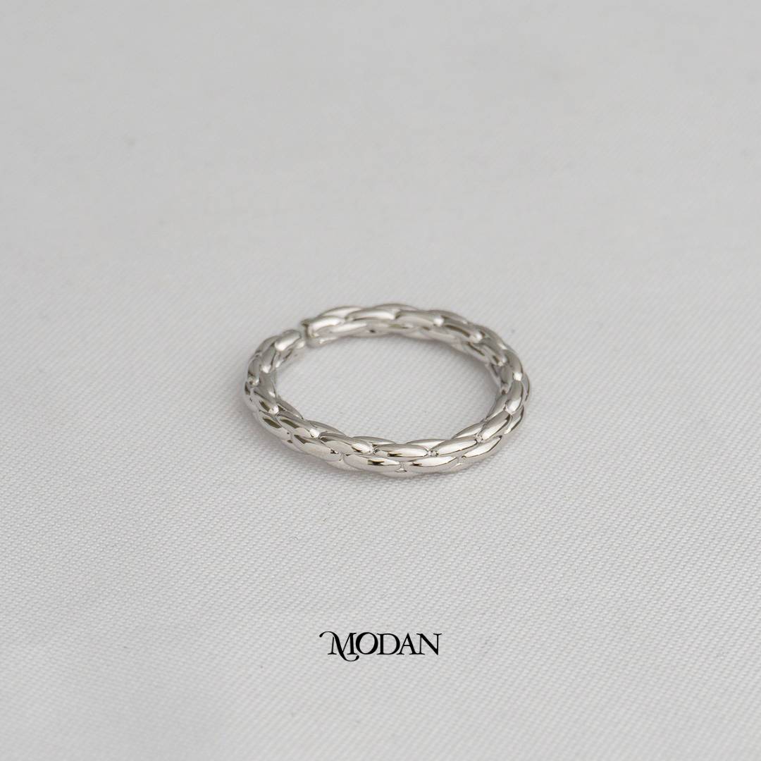 Plain Quilted Texture Adjustable Ring Cincin Tekstur Hypoallergenic Gold Plated