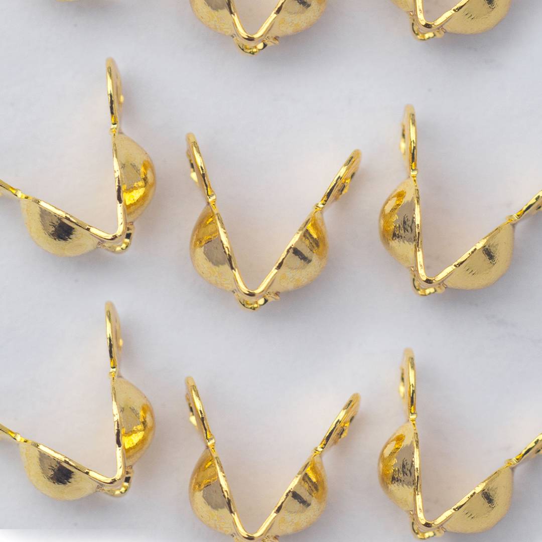 (5Pcs) 3mm Crimp Beads Knot Cover DIY Closure Kodokan Jepit Hypoallergenic Gold Filled