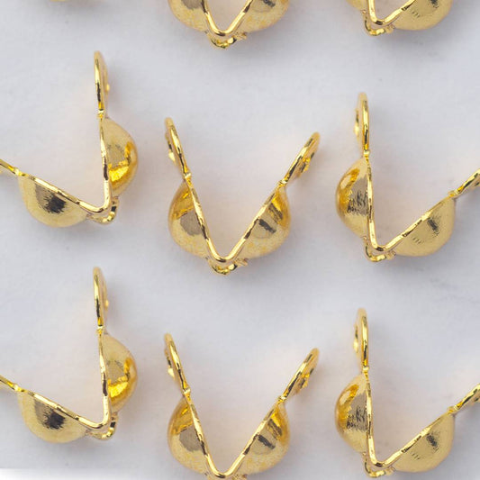 (5Pcs) 3mm Crimp Beads Knot Cover DIY Closure Kodokan Jepit Hypoallergenic Gold Filled