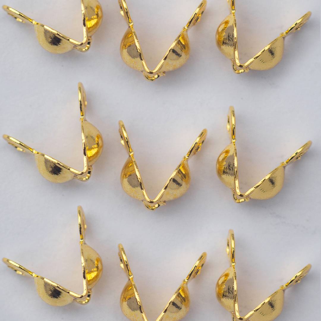 (5Pcs) 3.5mm Crimp Beads Knot Cover DIY Closure Kodokan Jepit Hypoallergenic Gold Filled
