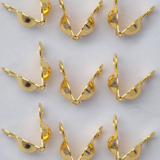 (5Pcs) 3.5mm Crimp Beads Knot Cover DIY Closure Kodokan Jepit Hypoallergenic Gold Filled