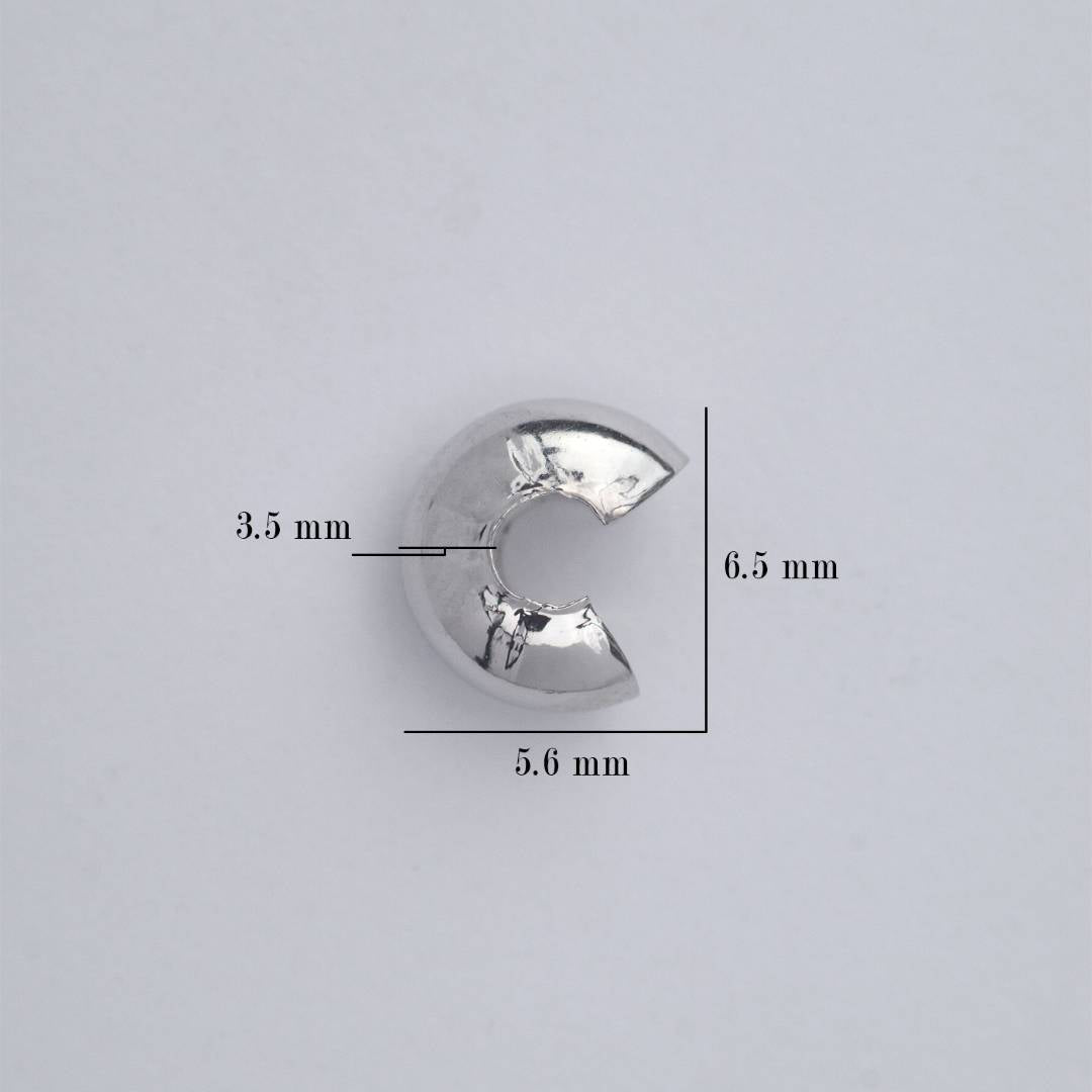 (5 Pcs) 6mm Clamshell Crimp Beads Cover Stopper DIY Closure Ujung Model C Hypoallergenic Gold Plated