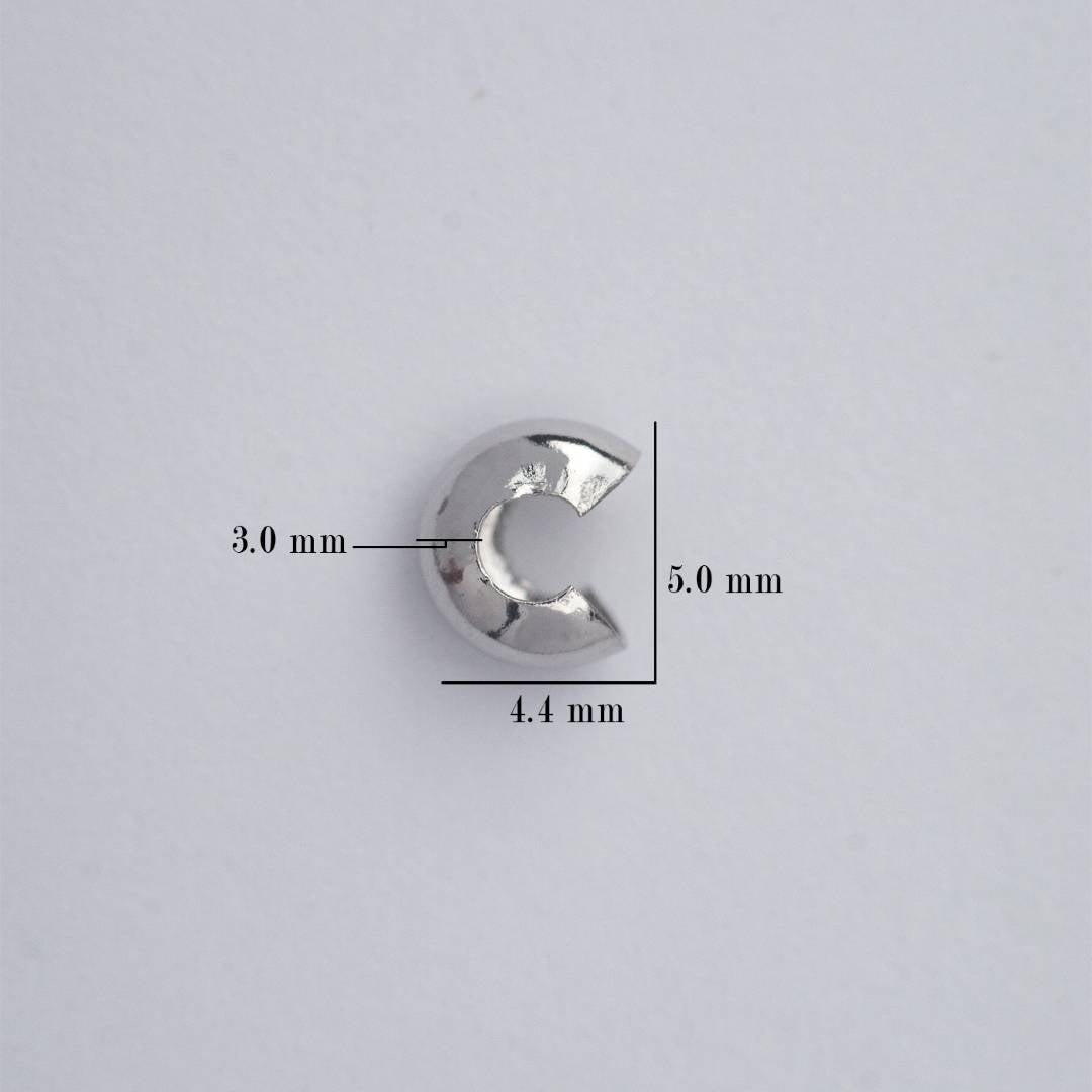 (10 Pcs) 4mm Clamshell Crimp Beads Cover Stopper DIY Closure Ujung Model C Hypoallergenic Gold Plated
