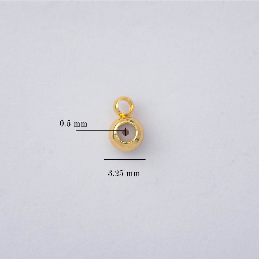 (5Pcs) (3.25mm) Rubber Silicone Stopper DIY Closure Karet Serut Gelang/Kalung Hypoallergenic Gold Filled