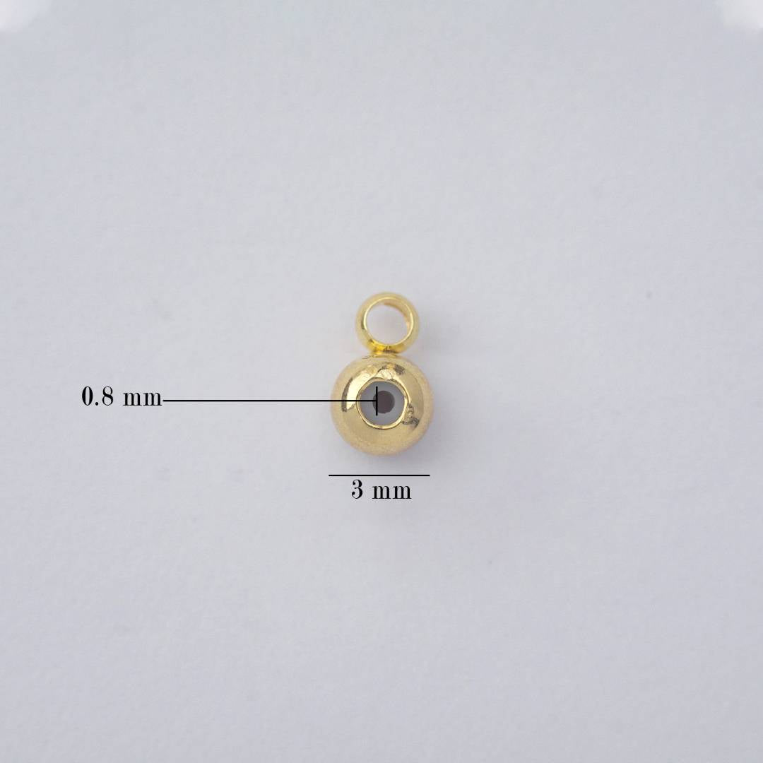 (5Pcs) (3mm) Rubber Silicone Stopper DIY Closure Karet Serut Gelang/Kalung Hypoallergenic Gold Filled