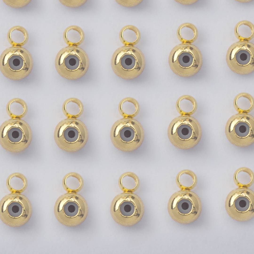 (5Pcs) (3mm) Rubber Silicone Stopper DIY Closure Karet Serut Gelang/Kalung Hypoallergenic Gold Filled