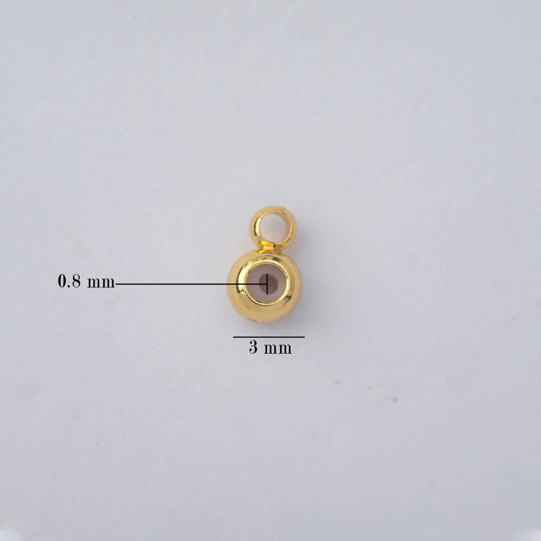 (5Pcs) (3mm) Rubber Silicone Stopper DIY Closure Karet Serut Gelang/Kalung Hypoallergenic Gold Filled
