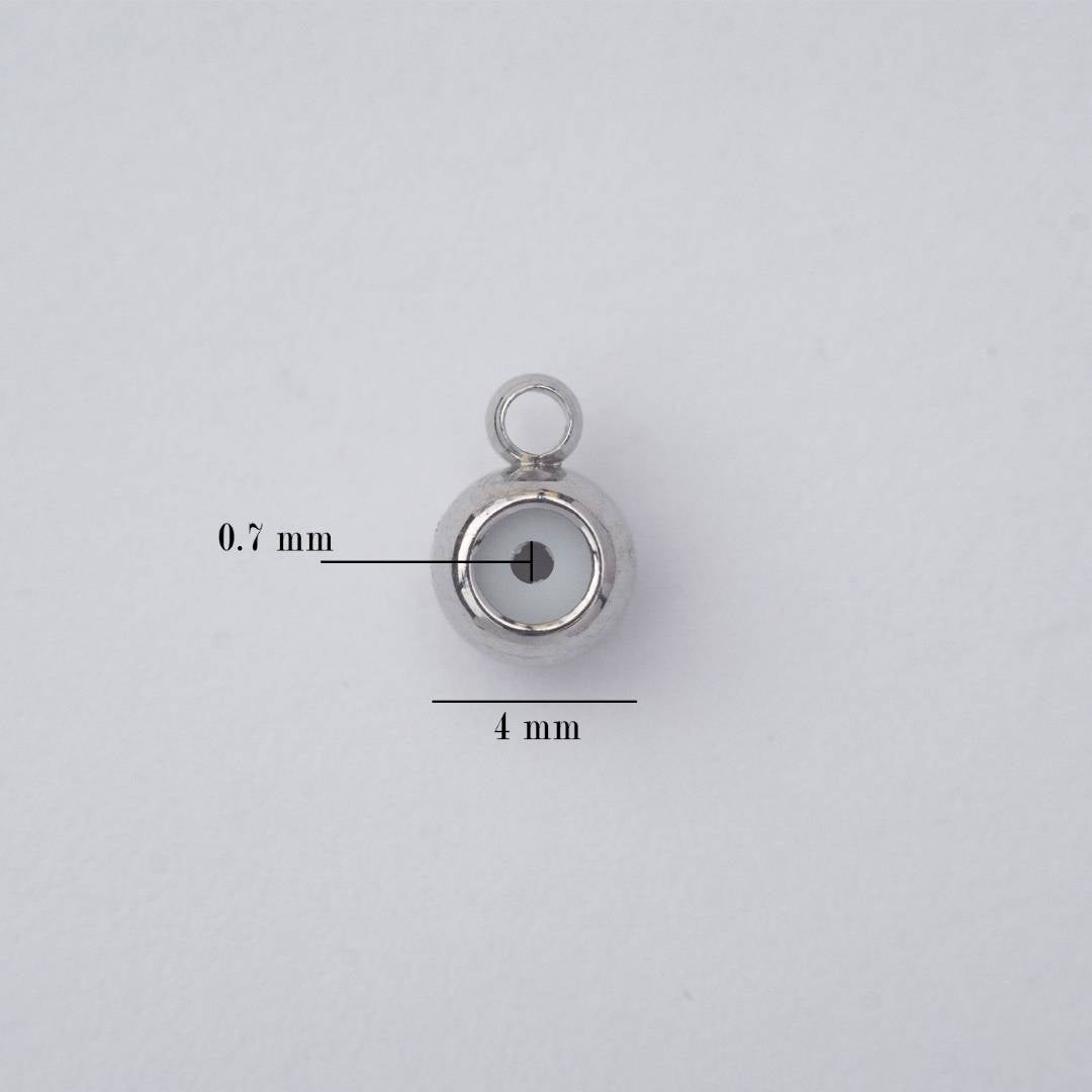 (5Pcs) (4mm) Rubber Silicone Stopper DIY Closure Karet Serut Gelang/Kalung Hypoallergenic Gold Filled