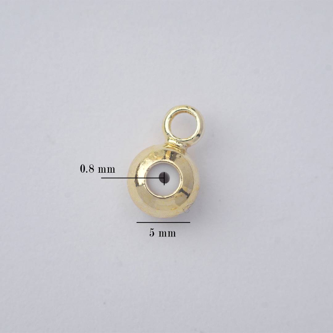 (5Pcs) (5mm) Rubber Silicone Stopper DIY Closure Karet Serut Gelang/Kalung Hypoallergenic Gold Filled
