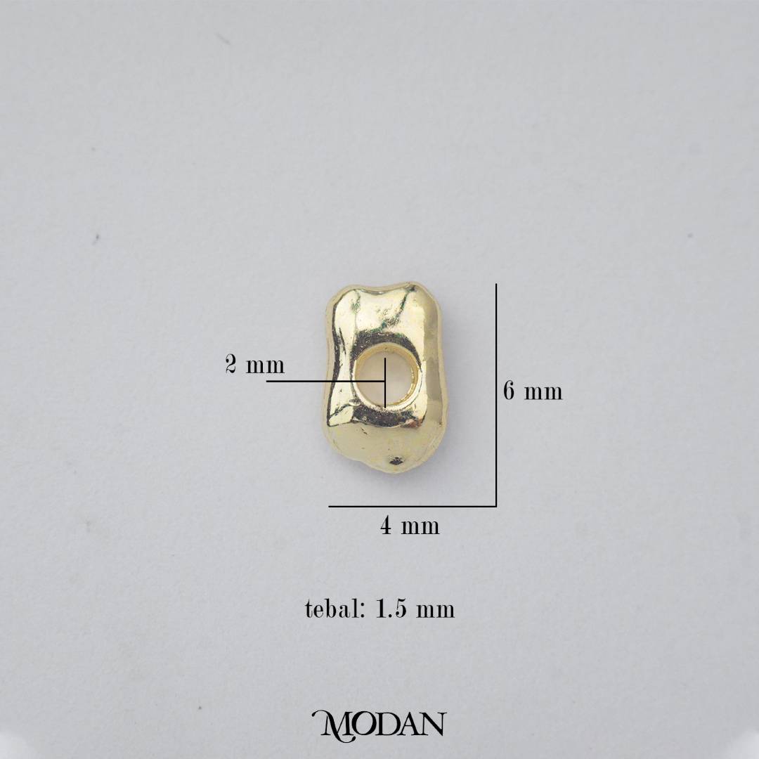 (20pcs) Irregular Chip Nugget Shaped Spacer Beads DIY Manik Abstrak Hypoallergenic Gold Plated