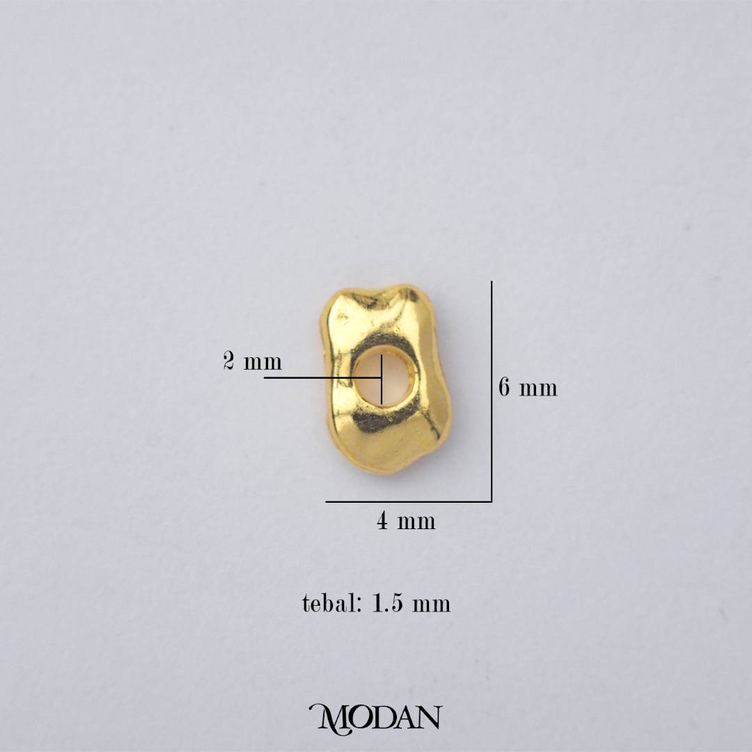 (20pcs) Irregular Chip Nugget Shaped Spacer Beads DIY Manik Abstrak Hypoallergenic Gold Plated
