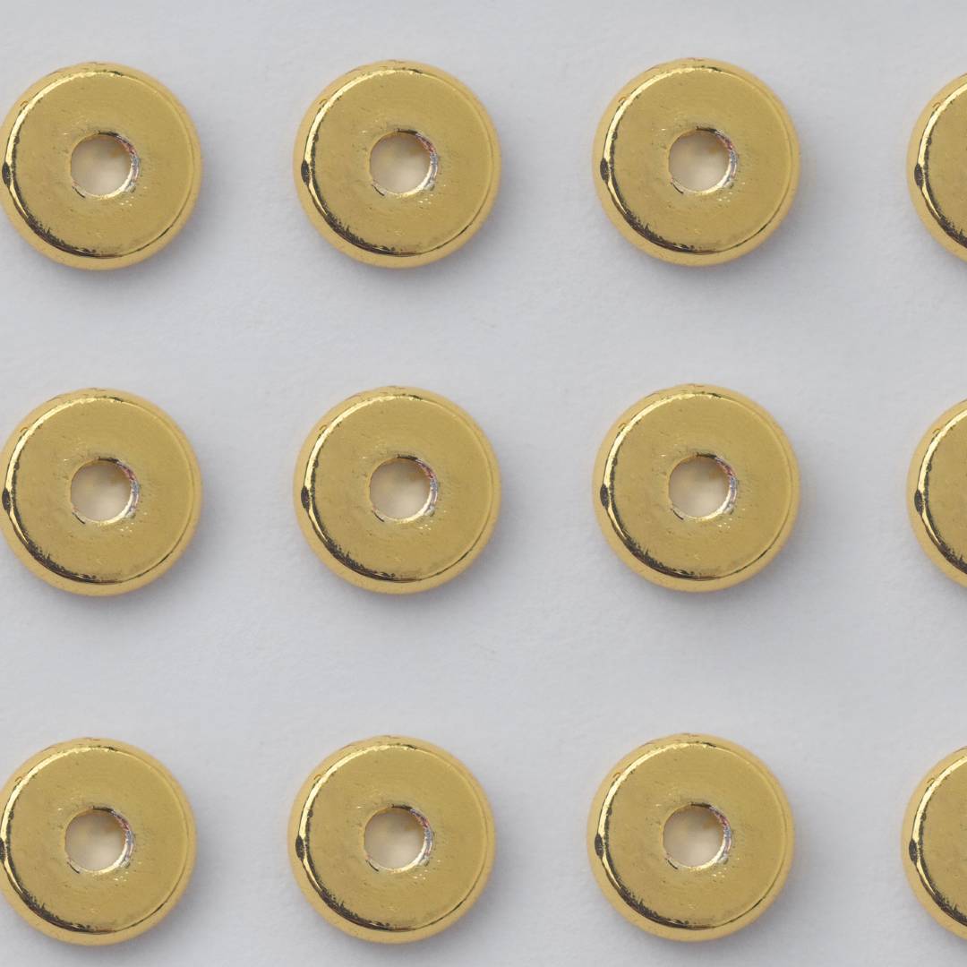 (20pcs) (5mm) Chip Donut Shaped Spacer Beads DIY Manik Donat Bulat Hypoallergenic Gold Plated