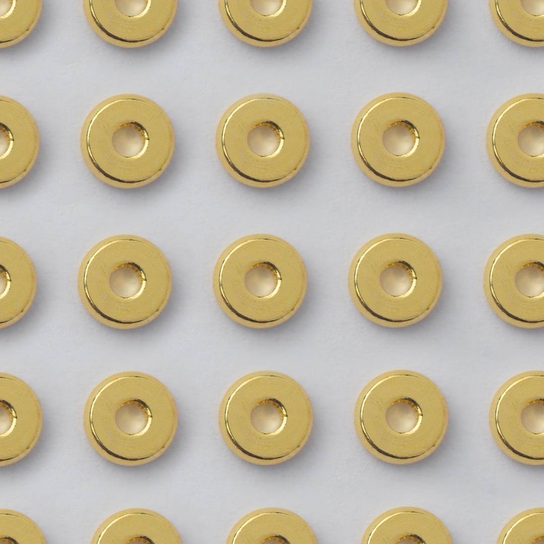 (20pcs) (4mm) Chip Donut Shaped Spacer Beads DIY Manik Donat Bulat Hypoallergenic Gold Platedd
