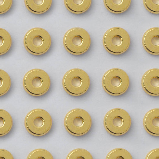 (20pcs) (4mm) Chip Donut Shaped Spacer Beads DIY Manik Donat Bulat Hypoallergenic Gold Platedd