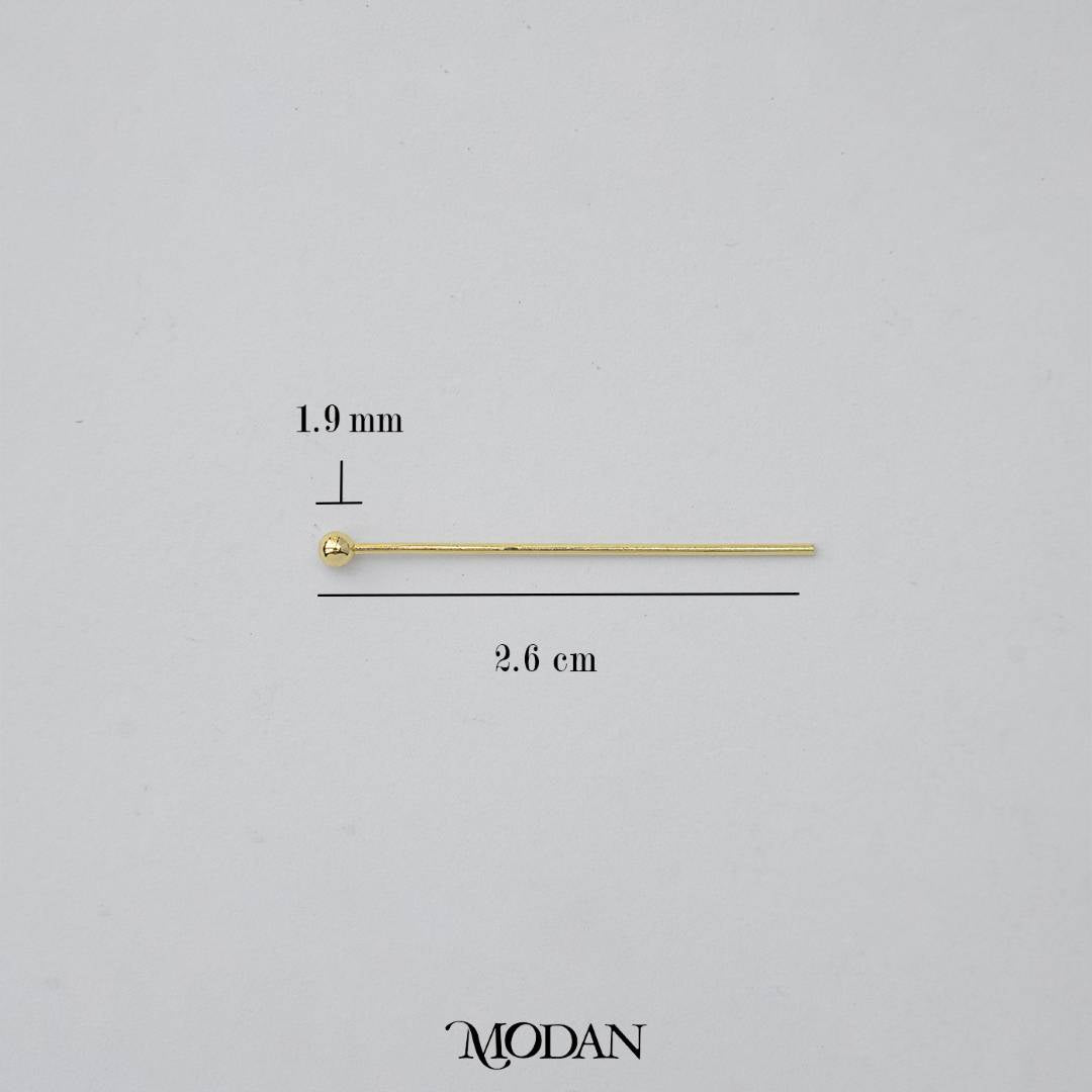 (20 pcs) (26mm) Head Pins Ball DIY Closure Point Paku Pentul Hypoallergenic Gold Plated