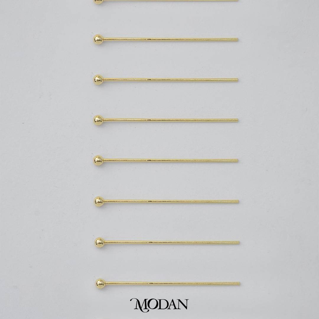 (20 pcs) (26mm) Head Pins Ball DIY Closure Point Paku Pentul Hypoallergenic Gold Plated