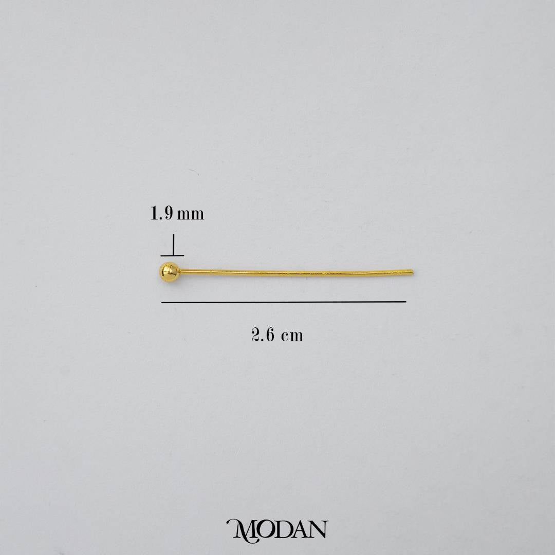 (20 pcs) (26mm) Head Pins Ball DIY Closure Point Paku Pentul Hypoallergenic Gold Plated