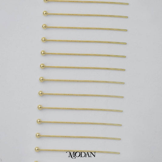 (20 pcs) (30mm) Head Pins Ball DIY Closure Point Paku Pentul Hypoallergenic Gold Plated
