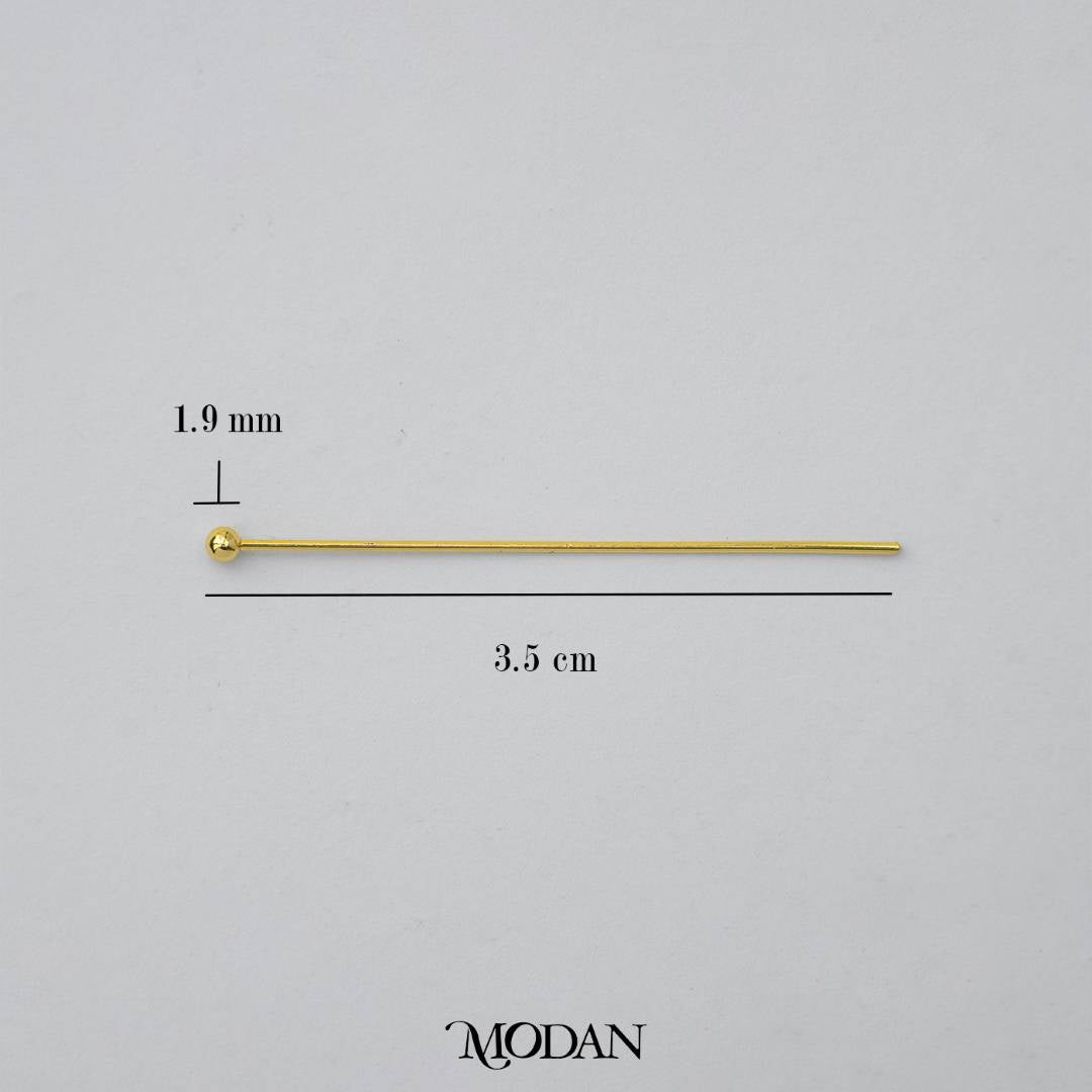(20 pcs) (35mm) Head Pins Ball DIY Closure Point Paku Pentul Hypoallergenic Gold Plated