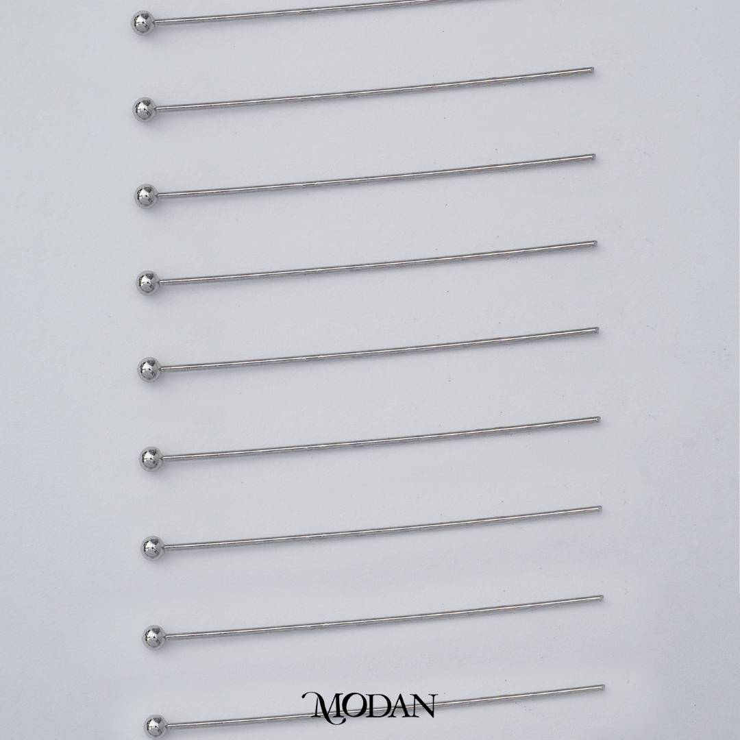 (20 pcs) (35mm) Head Pins Ball DIY Closure Point Paku Pentul Hypoallergenic Gold Plated