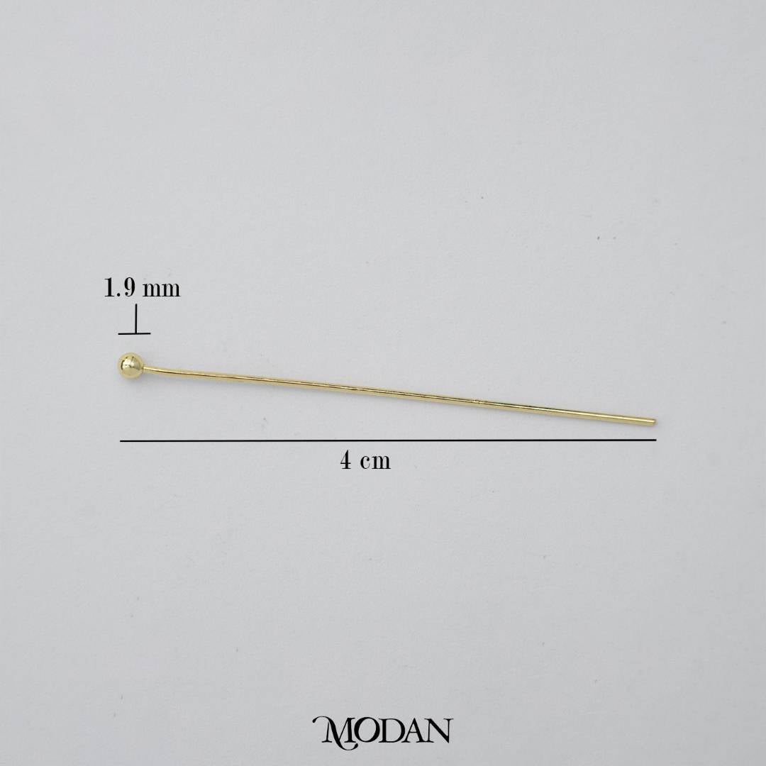(20 pcs) (40mm) Head Pins Ball DIY Closure Point Paku Pentul Hypoallergenic Gold Plated