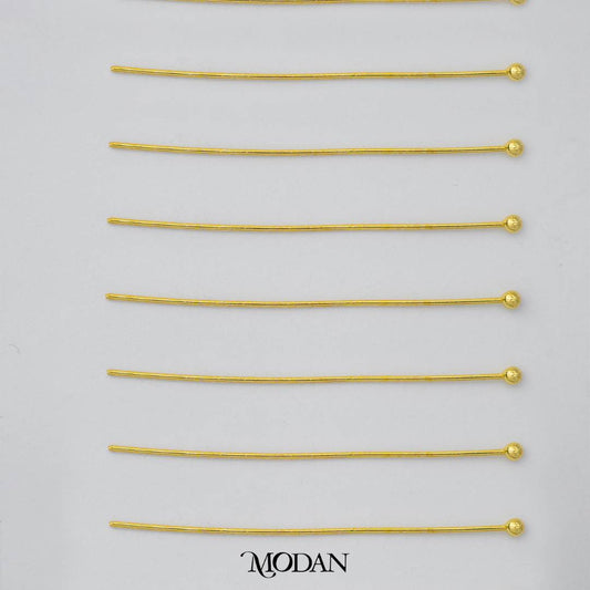 (20 pcs) (40mm) Head Pins Ball DIY Closure Point Paku Pentul Hypoallergenic Gold Plated