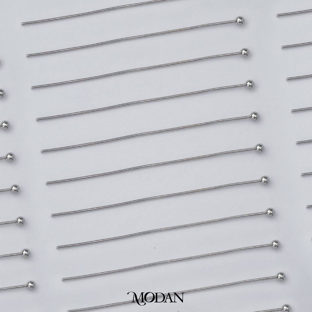 (20 pcs) (40mm) Head Pins Ball DIY Closure Point Paku Pentul Hypoallergenic Gold Plated