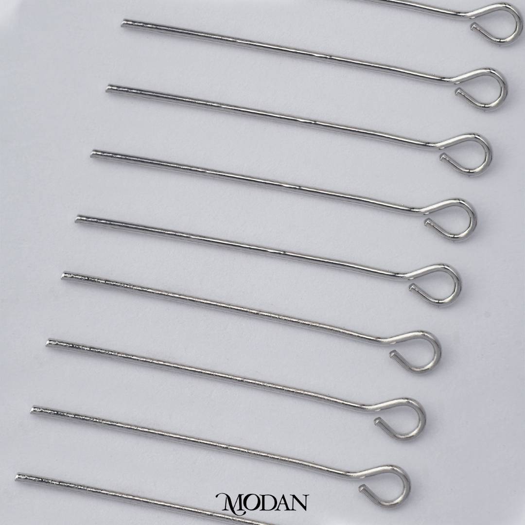 (20 pcs) (25mm) Gold Eye Pin DIY Closure Paku 9 Hypoallergenic Gold Plated