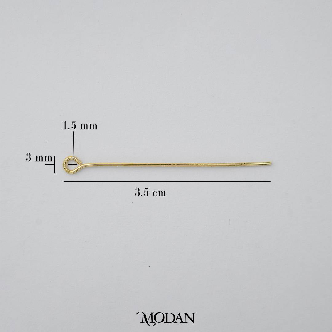 (20 pcs) (35mm) Gold Eye Pin DIY Closure Paku 9 Hypoallergenic Gold Plated